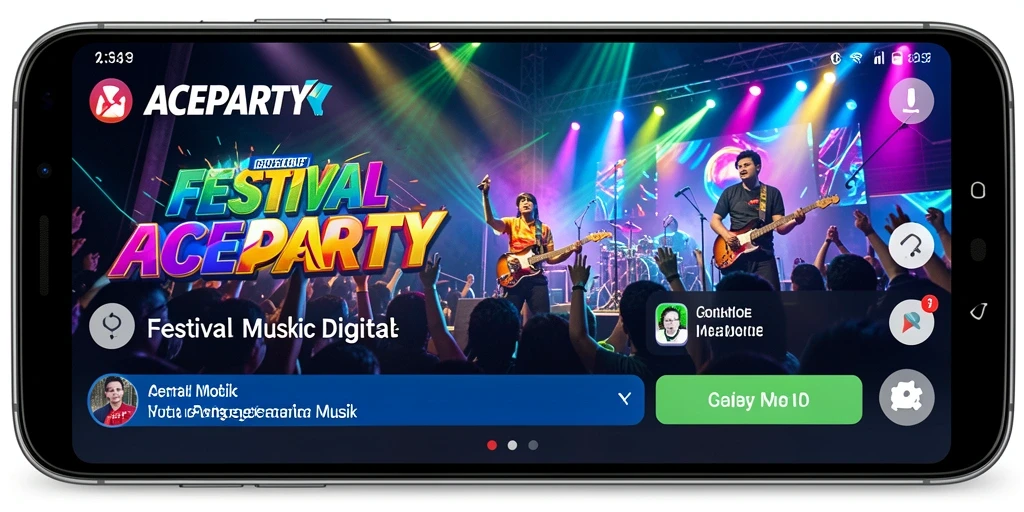 Tampilan gameplay ACEPARTY dengan interaksi musik yang seru.