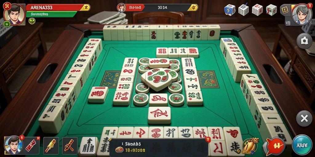 Screenshot utama ARENA333 menampilkan gameplay Mahjong yang menarik.