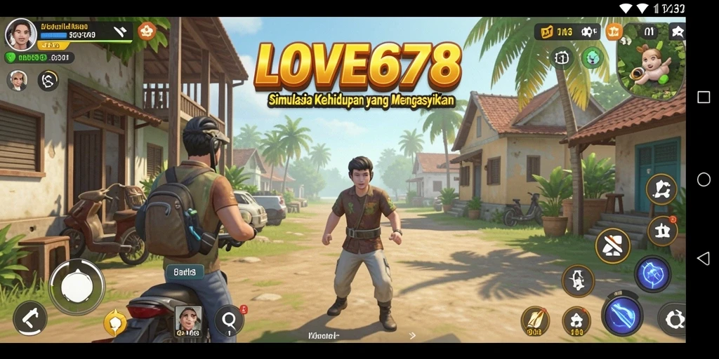 Tampilan gameplay menarik dari LOVE678 dalam simulasi kehidupan.