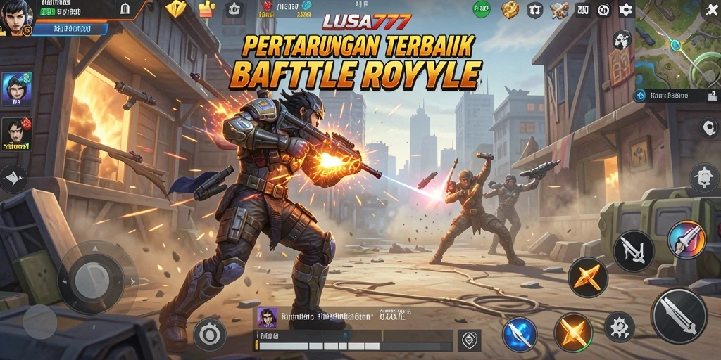 Gameplay seru dari LUSA777 dengan aksi Battle Royale.
