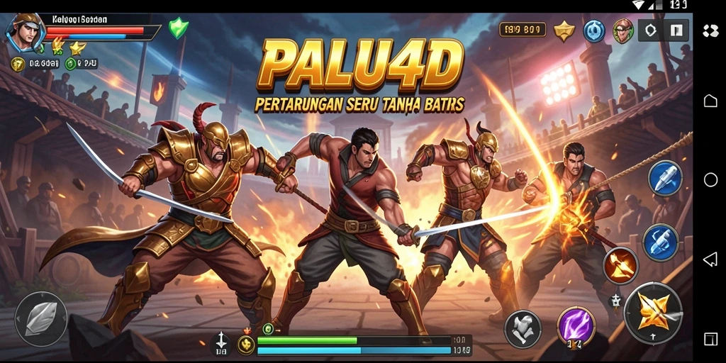 Screenshot gameplay PALU4D menampilkan pertarungan yang mendebarkan.
