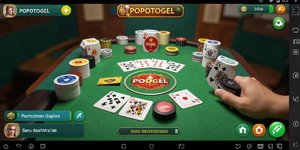 Screenshot gameplay POPOTOGEL yang menampilkan momen permainan Gaple.
