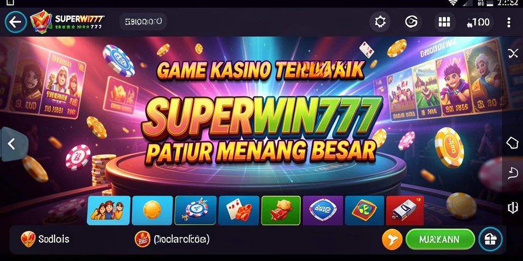 Gameplay mendebarkan dari SUPERWIN777 yang menampilkan berbagai permainan kasino.