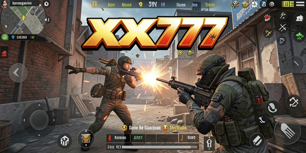 Screenshot utama XXX777 menunjukkan aksi mendebarkan dalam gameplay TPS.